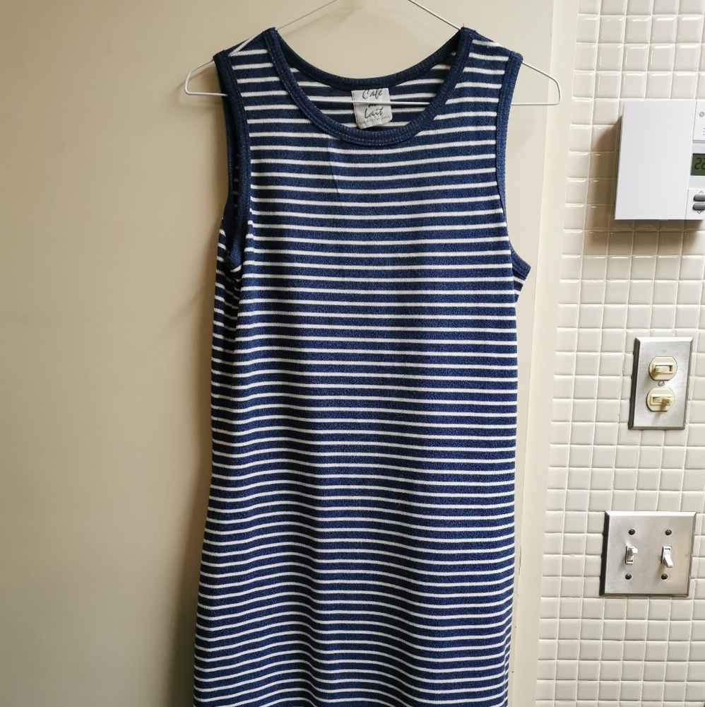 Long cotton stripe dress / robe longue en cotton